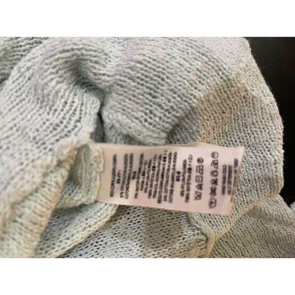 Free People L Mint Green Kristobel Crochet Peplum Oversized Sweater or Dress FP - Picture 3 of 9